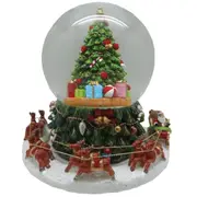 Christmas Tree and Santa Snow Globe Revolving 12cm