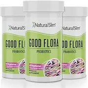 NaturalSlim Good Flora – Probiotics for Digestive Health, Intestinal Flora and Immune Support with Lactobacillus Acidophilus Probiotic | 7 Powerful Probiotic Strains | Gluten Free - 180 Capsules