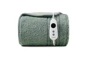 Dreamaker Reversible Sherpa & Coral Fleece Heated Throw Olive/Sage 160x120cm