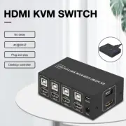 4K HDMI KVM Switch 4 Port USB KVM HDMI Switcher 4x1 4kX2K/60HZ HDCP 2.2 for PC