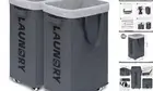 Hamper with Wheels, 2-Pack 75L Foldable Laundry Baskets with Removable Wash