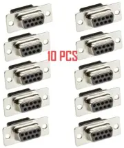 10x DB9 D-SUB 9-Pin Female Crimp Pin Type Connector Assembly Cup Socket Adapter