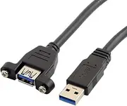 chenyang USB 3.0 Male to Female Extension Data Cable with Panel Mount Screws 0.5M