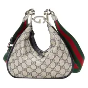 GUCCI Attache Small Beige And Blue GG Canvas Shoulder Bag New And Authentic