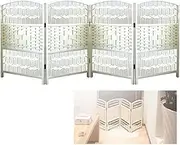 4/5/6 Panel Short Partition Screen,Rattan Room Partitions,Solid Wood Border,for Kindergarten Bedroom Studio(Beige,120x40cm-4panel)