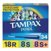 Tampax Pearl Tampons Multipack Regular Super Plus 34 Count
