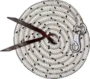 Floor Work Rope 3.2 m Floor Line Lead Rope with Bull Snap Horse Training Knit Western Rope for Horsemanship and Ground Work White/Black
