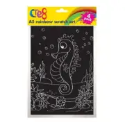 A5 Rainbow Scratch Art, 4pk Assorted Designs
