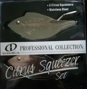 New! Global Decor Stainless-Steel Citrus Squeezers, Set of 2