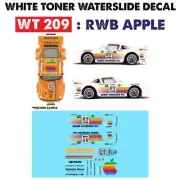 WT209 White Toner Waterslide Decals RAW_APPLE For Custom 1:64 Hot Wheels