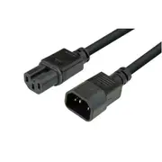 Dynamix C-POWERCX15 10A IEC C14 to C15 Power Extension Cord - 1.8m - Black SAA Approved [C-POWERCX15]