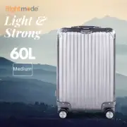 Flightmode Rolling Lightweight Suitcase Aluminium Luggage Medium TSA Lock Silver