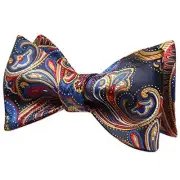 Bow Ties for Men Paisley Bowties Mens Self Tie One Size Burgundy & Navy Blue