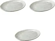 Set of 3 Blue Cloud Brush Oval Plates [9.8 x 7.0 x 0.6 inches (25 x 17.8 x 1.5 cm) | Setomonohonpo, Oval Plate, Ceramic