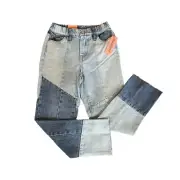 NEW Blank NYC Big Girl Size 7 Fare Warning Jeans Patchwork Elastic Waist Raw Hem