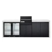 Crossray TCE22HT Extreme Electric BBQ Outdoor Kitchen w/ Dbl Fridge V5 White