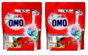 56 x OMO 3-IN-1 LAUNDRY CAPSULES FRESH EUCALYPTUS FRONT & TOP LOADER NEW (2xPk28