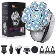 Head Shaver for Men, 6-in-1 Grooming Kit, Waterproof Electric Razor w/LED