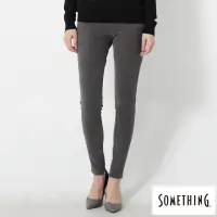 在飛比找momo購物網優惠-【SOMETHING】女裝 LADIVA伸縮窄直筒牛仔褲(灰