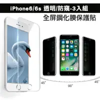 在飛比找momo購物網優惠-iPhone 6 6s 保護貼手機高清透明玻璃鋼化膜(3入 