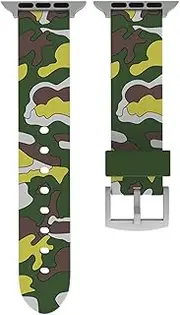 NPKNGZTATW Camouflage Strap Compatible With Apple Watch Band 44 Mm 40mm IWatch Band 42mm 38mm Silicone Sport Bracelet Watchband Compatible With Apple Watch 4 3 2 1 Watch strap