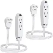 - 3 Feet 3 Outlet Extension Cord 2 Pack - Triple Wire Grounded Multi Outlet, ...