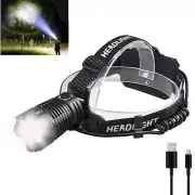 1200000 Lumens Headlamp LED Super Bright,4 Modes USB Rechargeable Head Lamp a...