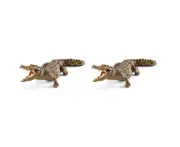 2x Schleich Kids/Childrens Toy Play Figurine Crocodile Pretend Animal 3y+