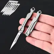 New Small Titanium Pocket Folding Knife Scalpel Blades Opener Keychain EDC Knife