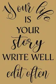 Reusable Stencil 9830 AK 12"x18" Your Life is your story Edit Mylar Stencils