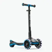 Kids 3 Wheel Kick Scooter Foldable Adjustable Ride On LED Light Up Wheels Blue