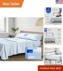 Luxury 3PC Twin XL Cotton Sheet Set - 400TC, Deep Pocket for Comfort, Light Blue