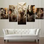Lord Of The Rings Movie Characters Framed 5 Piece Panel Canvas Wall Art Print