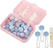 uxcell 16 Pcs Duvet Cover Pins to Hold Comforter Inside, Duvet Clips with Soft Fabric Material for Quilt Cushions Curtains, Light Blue (Round)