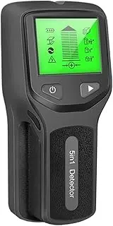 Metal Detector Wall Stud Detector Multifunctional Handheld for AC Wire Cable Metal Detector Electric Wall Finder Scanner Metal Detecting Accessories(5 in 1 Black)