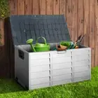 290L Outdoor Storage Box Container Home Indoor Garden Toy Tool Sheds Chest Grey