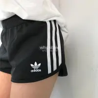 在飛比找露天拍賣優惠-【立減20】Adidas三葉草女子瑜伽跑步健身訓練黑白運動短