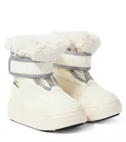 [Moon Boot Kids] Moon Boot Kids Junior Park Strap faux fur-trimmed snow boots UK 12.5 white
