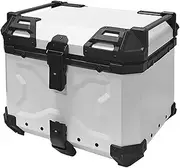 36L Fit for General Motorcycle Aluminum Alloy Trunk X Embossed Waterproof Tail Box Scooter Storage Top Case(Style7)