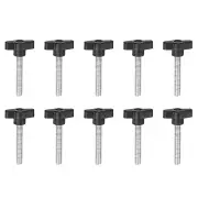 10pcs Wing Knobs M8 x 45mm Tee Stud Knob Thumb Screw Hand Clamping Handle Black
