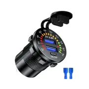 5V 4.8A Portable Dual-USB Car Fast Charging Socket W/LED Voltmeter Display Part (for: Fiat)