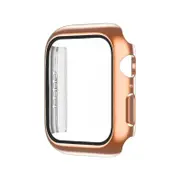 PC Full Cover Watch Case Tempered Screen Protector - For Apple iWatch [42mm Series 3] (Rose gold)