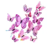 Sticker Decals Butterfly Shape Magnetic PVC 3D Stereo Refrigerator Decoration Room Decor - #15