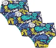 [GuoChe] Baby Girls Toilet Training Pants Painted Motorcycles Blue 3pcs Reusable Overnight Training Pants Underwear Briefs for