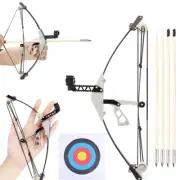 9" Mini Recurve Bow 18lbs Arrows Target Kids Toy Gift Archery Practice Shooting