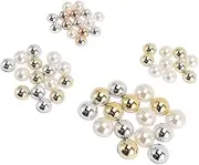 55pcs Half Round Pearl Beads Assortments Flatback Nail Art DIY Jewelry Making Craftbead, Smooth Material, Easy to Stick, Easy to Use, Wide Application, Enough Quantity for
