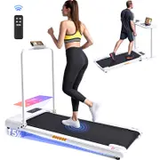 Advwin 5% Incline Walking Pad Electric Foldable Treadmill for Home 120kg Capacity & 1–6km/h & Low Noise, White