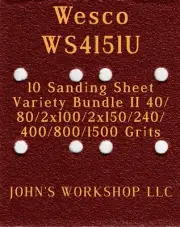 Wesco WS4151U - 40/80/100/150/240/400/800/1500 - 10pc Variety Bundle II