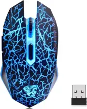 TENMOS M2 Wireless Gaming Mouse, Silent Rechargeable Optical USB black