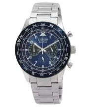 Citizen Eco-Drive Chronograph Stainless Steel Blue Dial CA4554-84L 100M Men's Watch